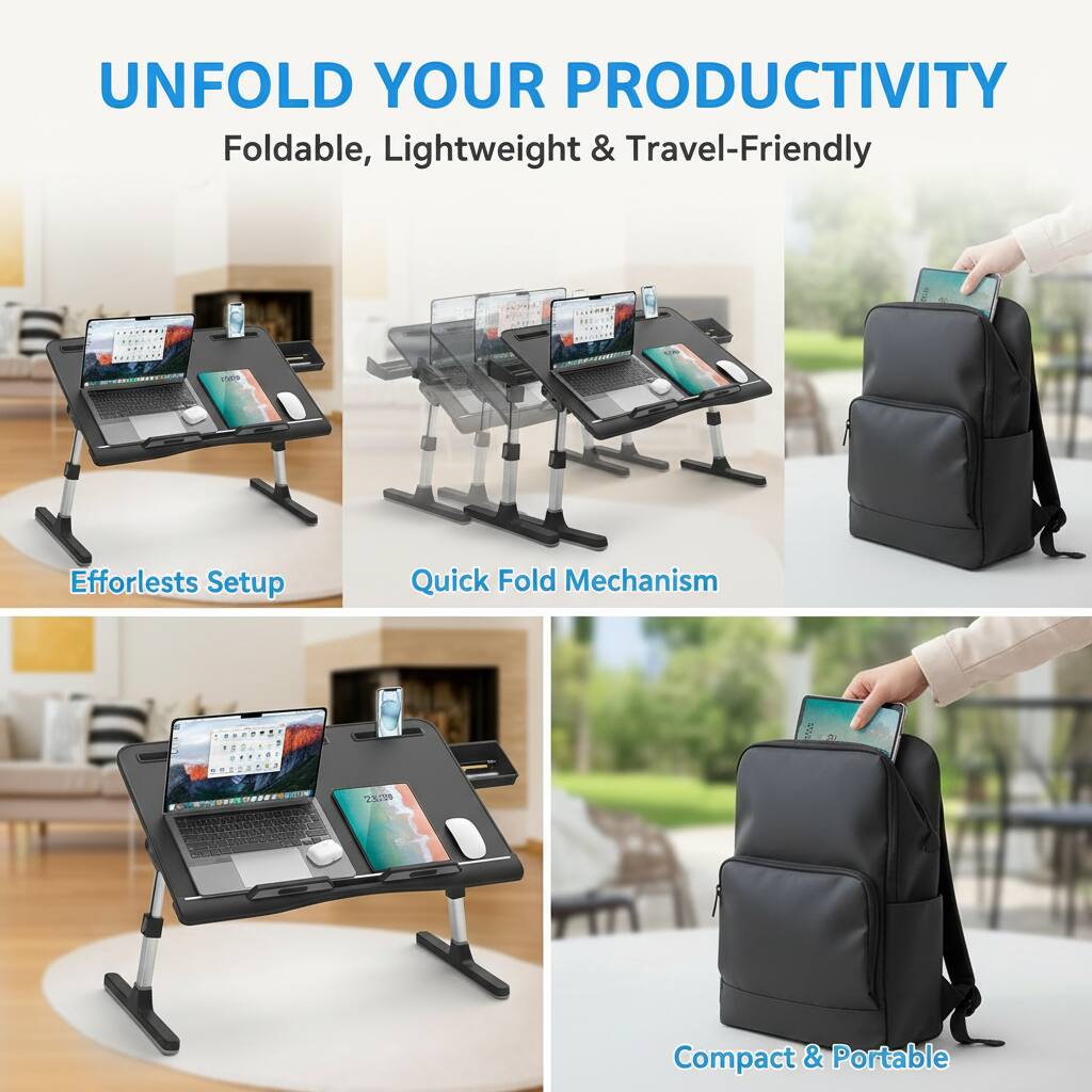 UNFOLD YOUR PRODUCTIVITY

Foldable, Lightweight & Travel-Friendly

Effortless Setup

Quick Fold Mechanism

Compact & Portable