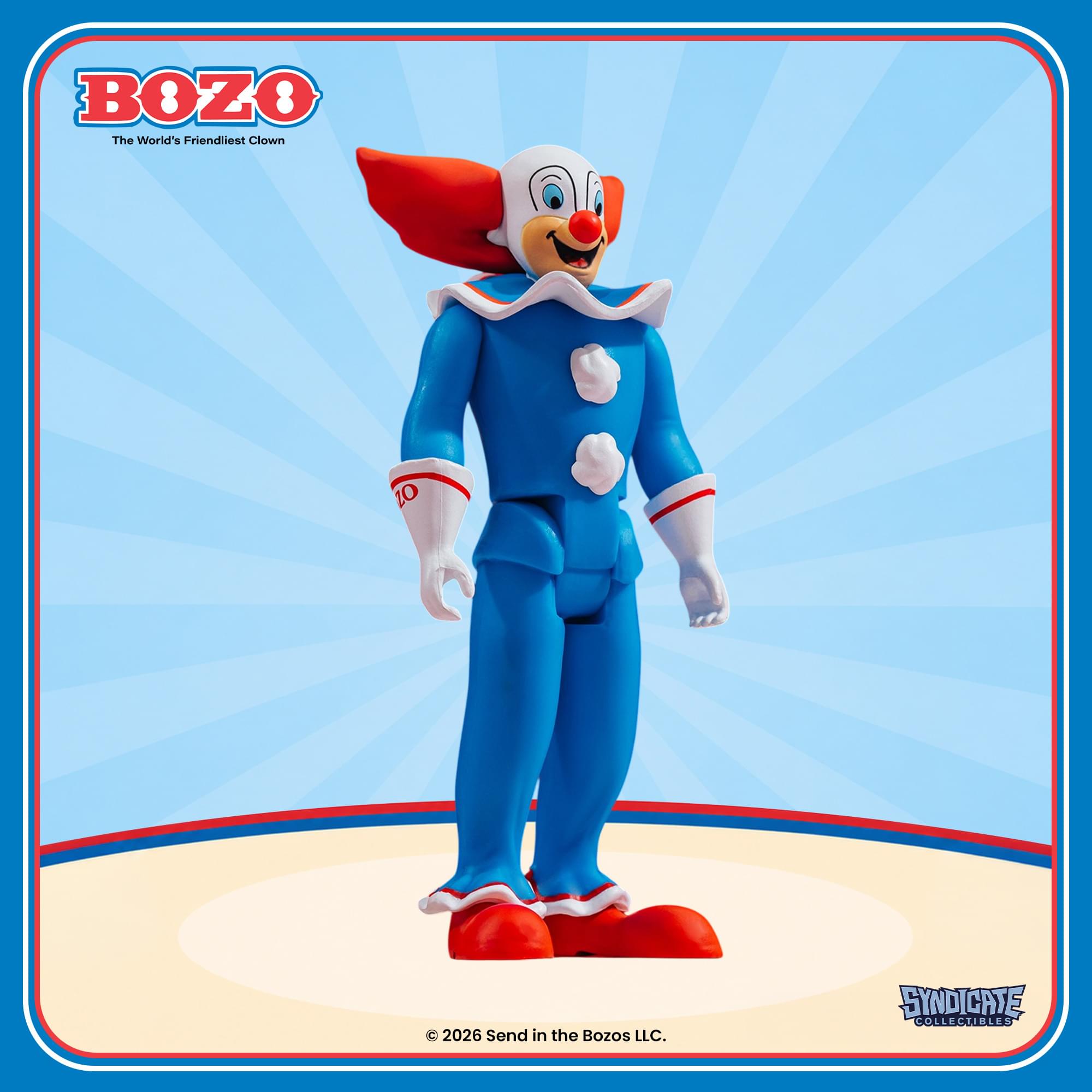 BOZO The World's Friendliest Clown  
2026 Send in the Bozos LLC.  
SYNDICATE COLLECTIBLES