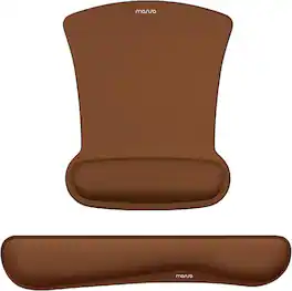 mosiso - Mouse Pad Wrist Support Ergonomic Memory Foam Mousepad for Easy Typing Cushion & Pain Relief for Office & Home - Brown