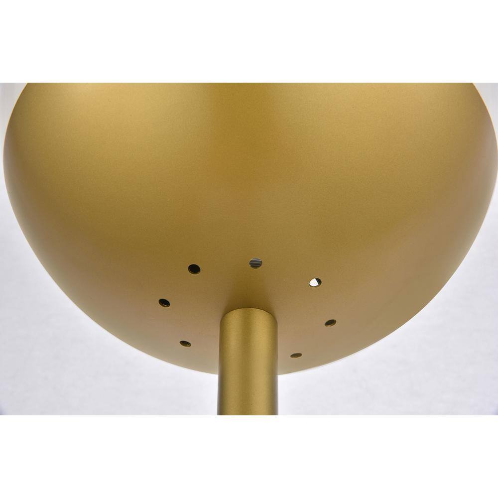 Left. Living District - Eclipse 1 Light Brass Floor Lamp With Frosted White Glass - Brass And Frosted White.