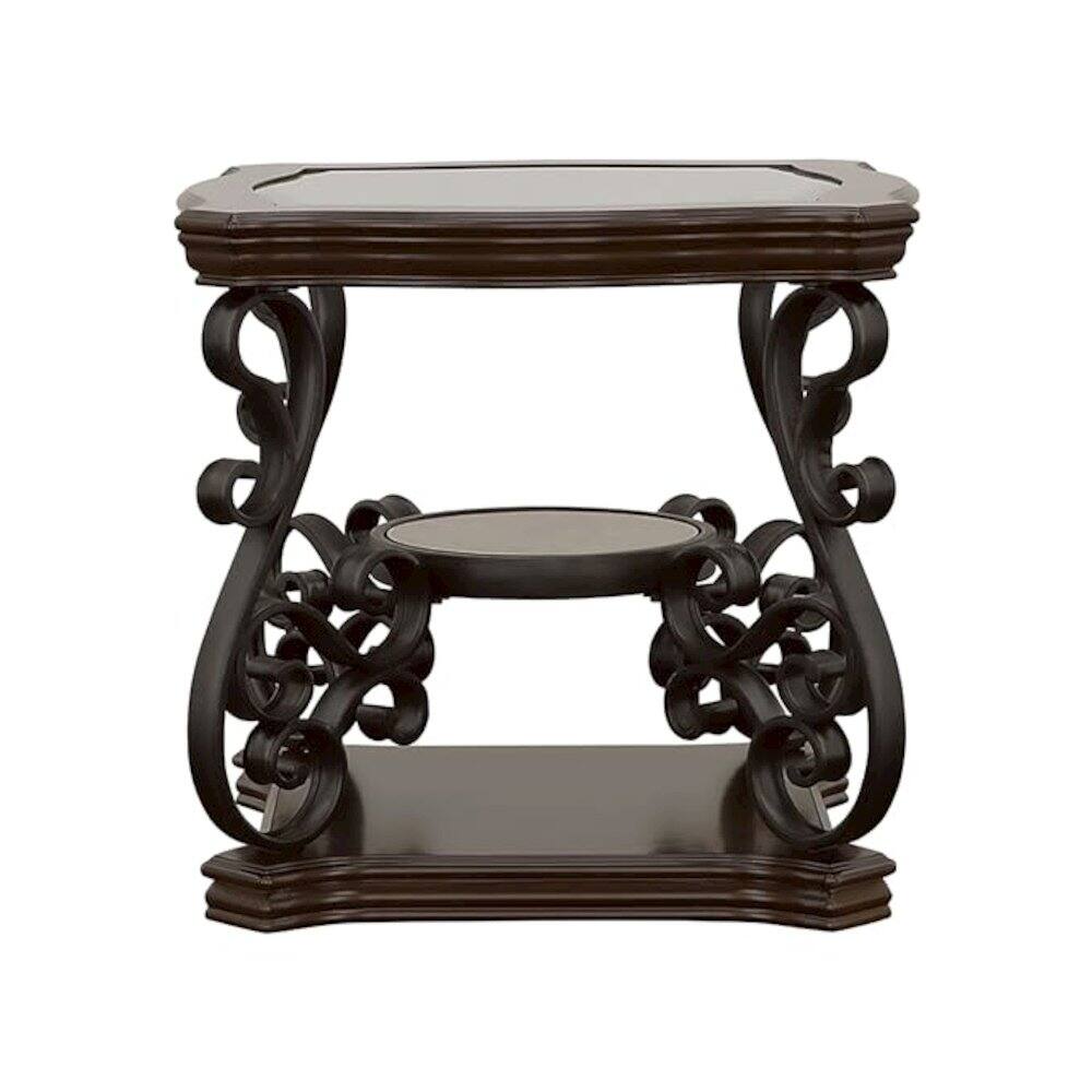 Alt View 3. Coaster Co. of America - Laney 3-piece Glass Top Coffee and End Table Set Dark Merlot - Brown.