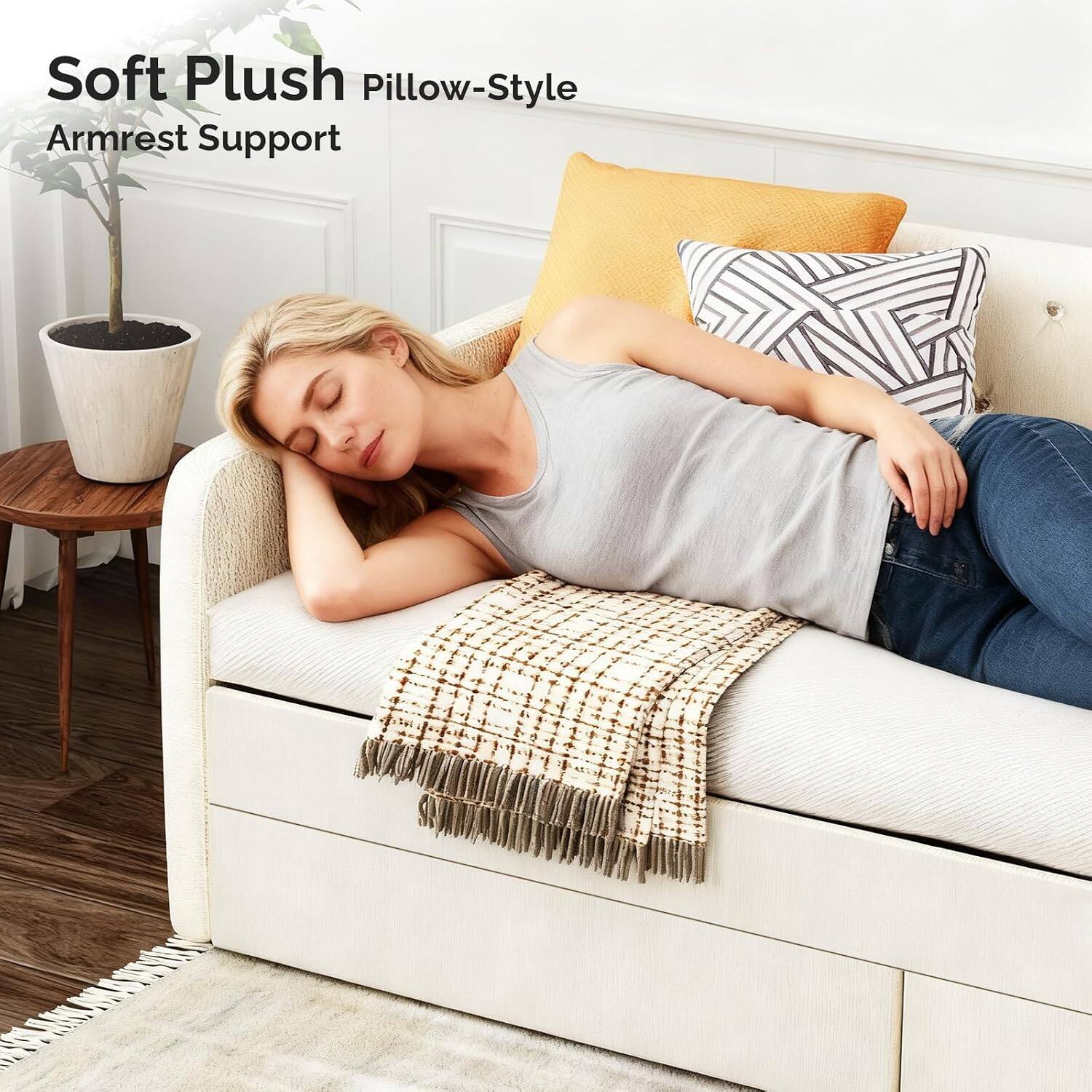 Soft Plush Pillow-Style Armrest Support