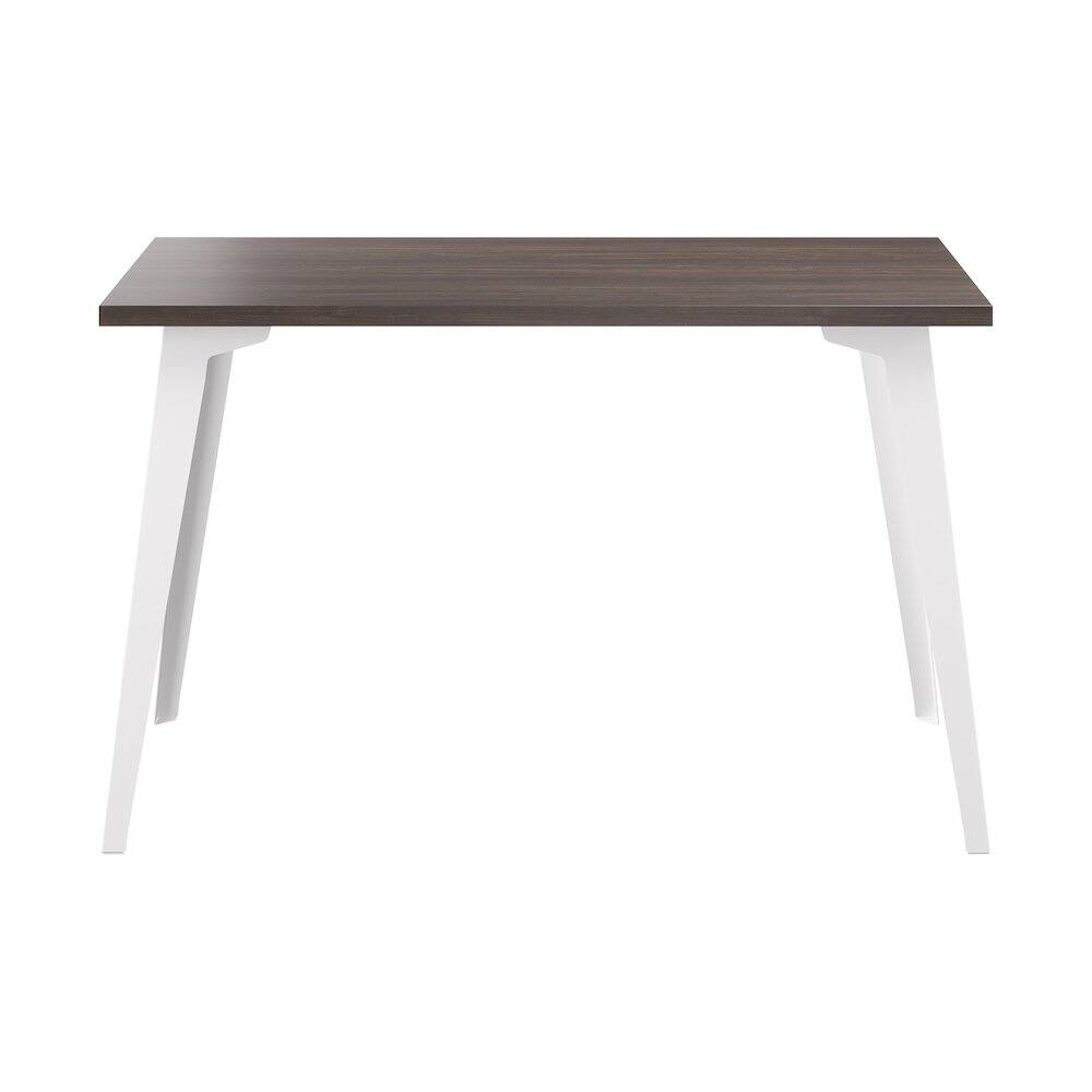 Alt View 1. Orison - Orison Office 24x48 Mid Century Modern Desk, Alpine White / Trail Walnut - White.