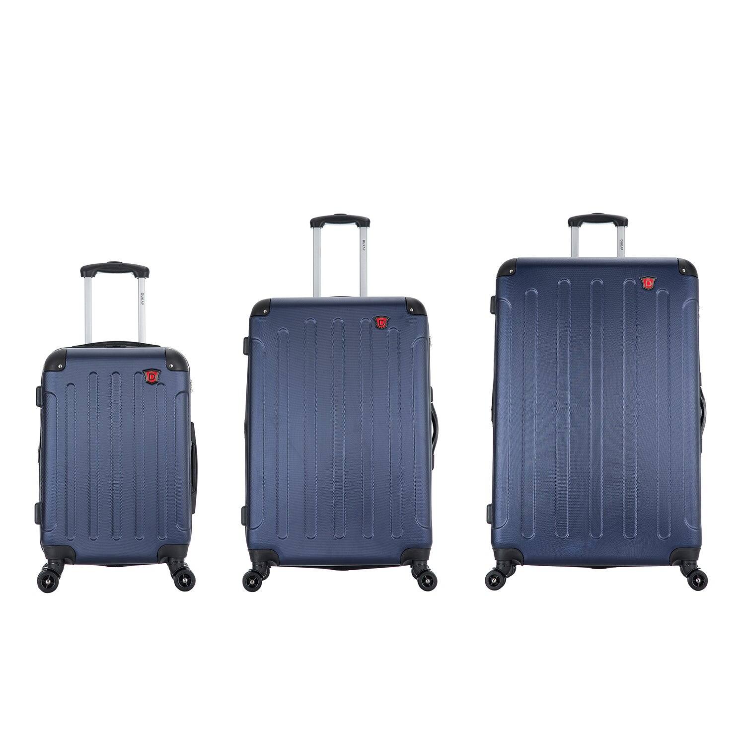 DUKAP - Intely Smart Hardside 3 Piece Luggage Set 20"/28"/32" + USB Port + integrated weight scale - Blue