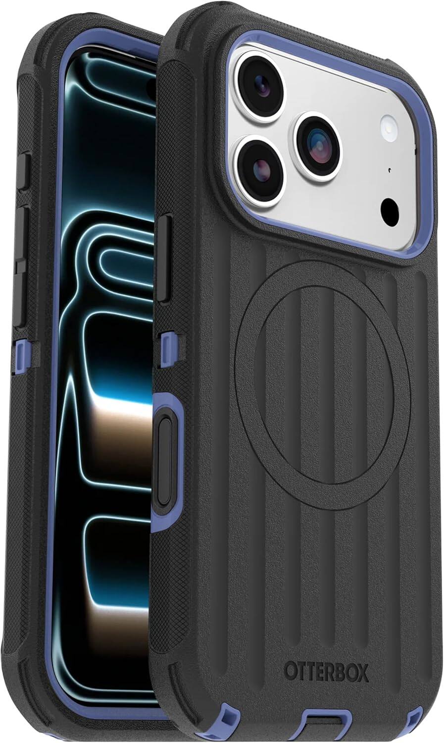 Alt View 3. OtterBox - OtterBox iPhone 18 Pro & iPhone 17 Pro (Only) Defender Series Case - Includes Holster Clip Kickstand - Snaps on MagSafe - Night Wink.