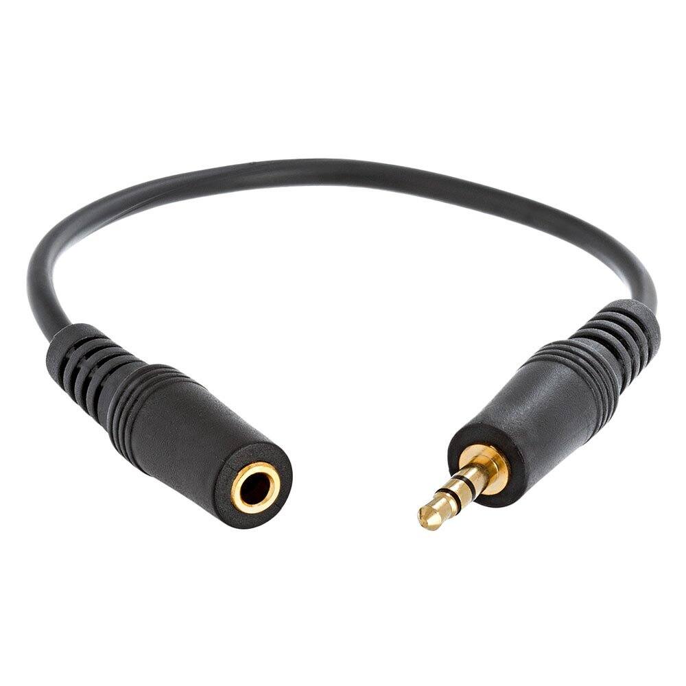Angle. Cmple.com - 3.5mm Headphone Extension Cable 6in Black Male to Female AUX Cord Gold-Plated TRS - Black.