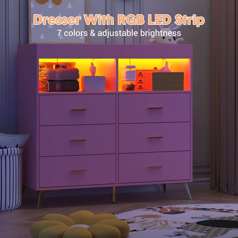 Dresser With RGB LED Strip  
7 colors & adjustable brightness