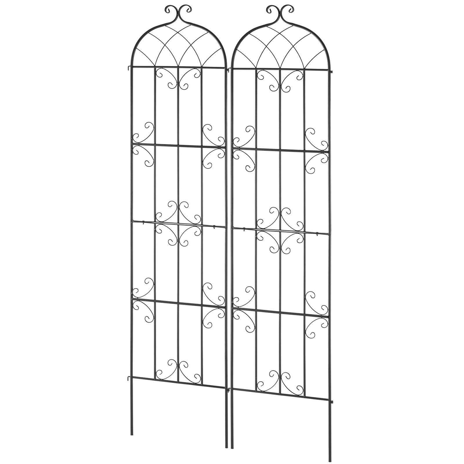 Alt View 5. VEVOR - Garden Trellis for Climbing Plants, 87 x 20 in, 2 Packs Rustproof Metal Garden Flower Trellis, Outdoor Climbing Trellis - Black.