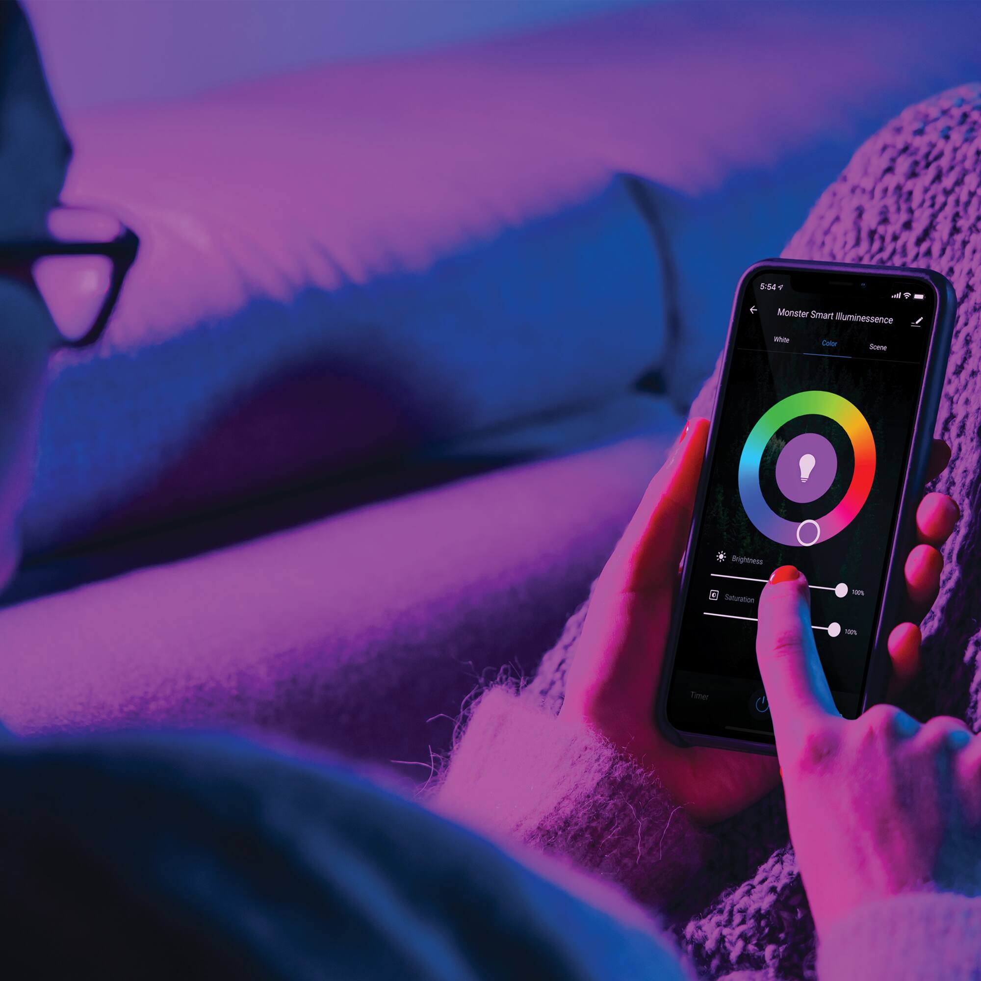 S - Monster Smart Illuminescence  
I - Color Smoothness  
Saturation - 100%  
Brightness - 100%