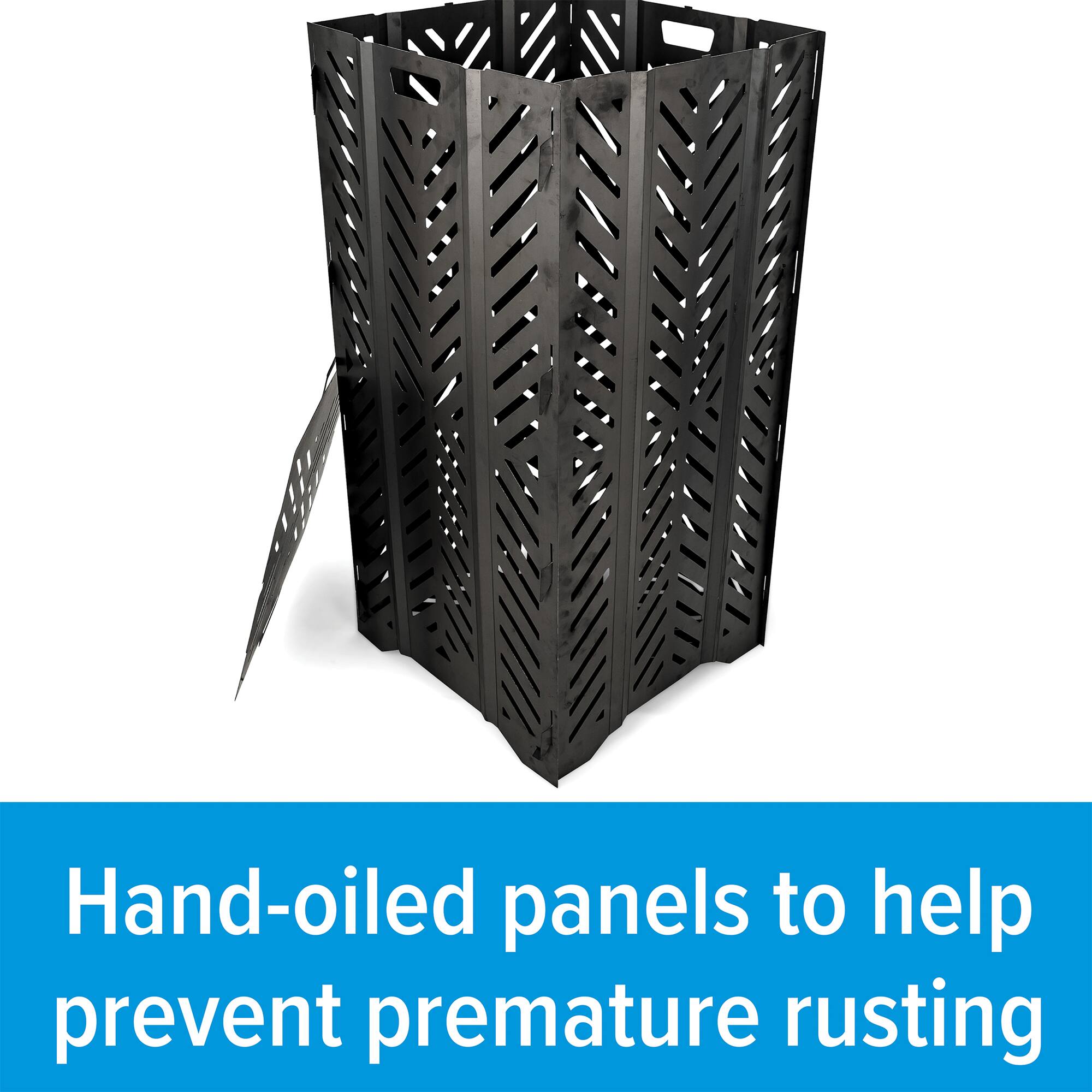 Hand-oiled panels to help prevent premature rusting