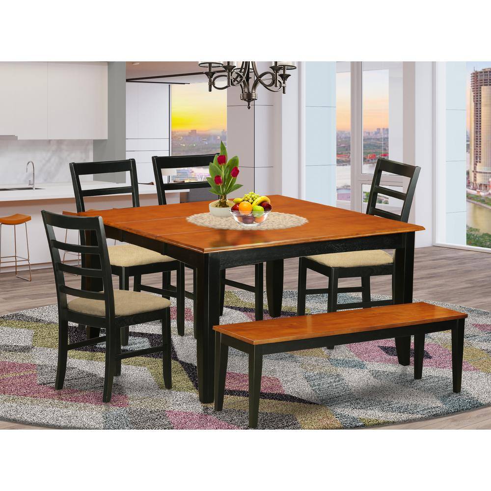 Left. East West Furniture - Dining Room Set Black - Brown.