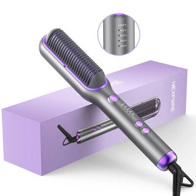 NEXPURE Hair Straightener Brush, Ionic Straightening Brush with 5 NEXPURE Hair Straightener Brush, Ionic Straightening Brush with 5