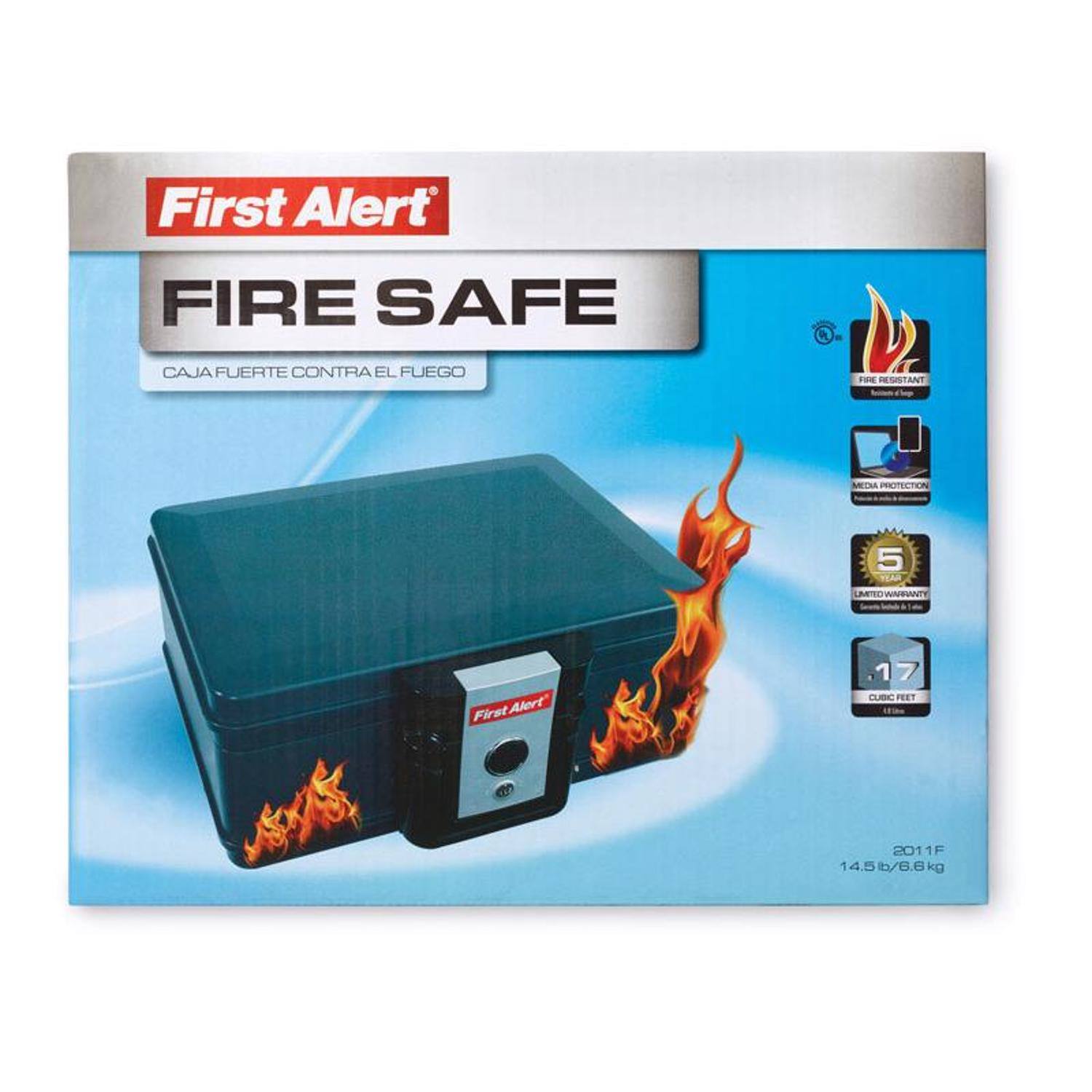 First Alert FIRE SAFE CAJA FUERTE CONTRA EL FUEGO FIRE RESISTANT SAFE PROTECTION 5 LAATRO WUNEUIT FirstAlert First Alert 17 CUBIC FEET 2011F 14.5 lb/6.6 kg