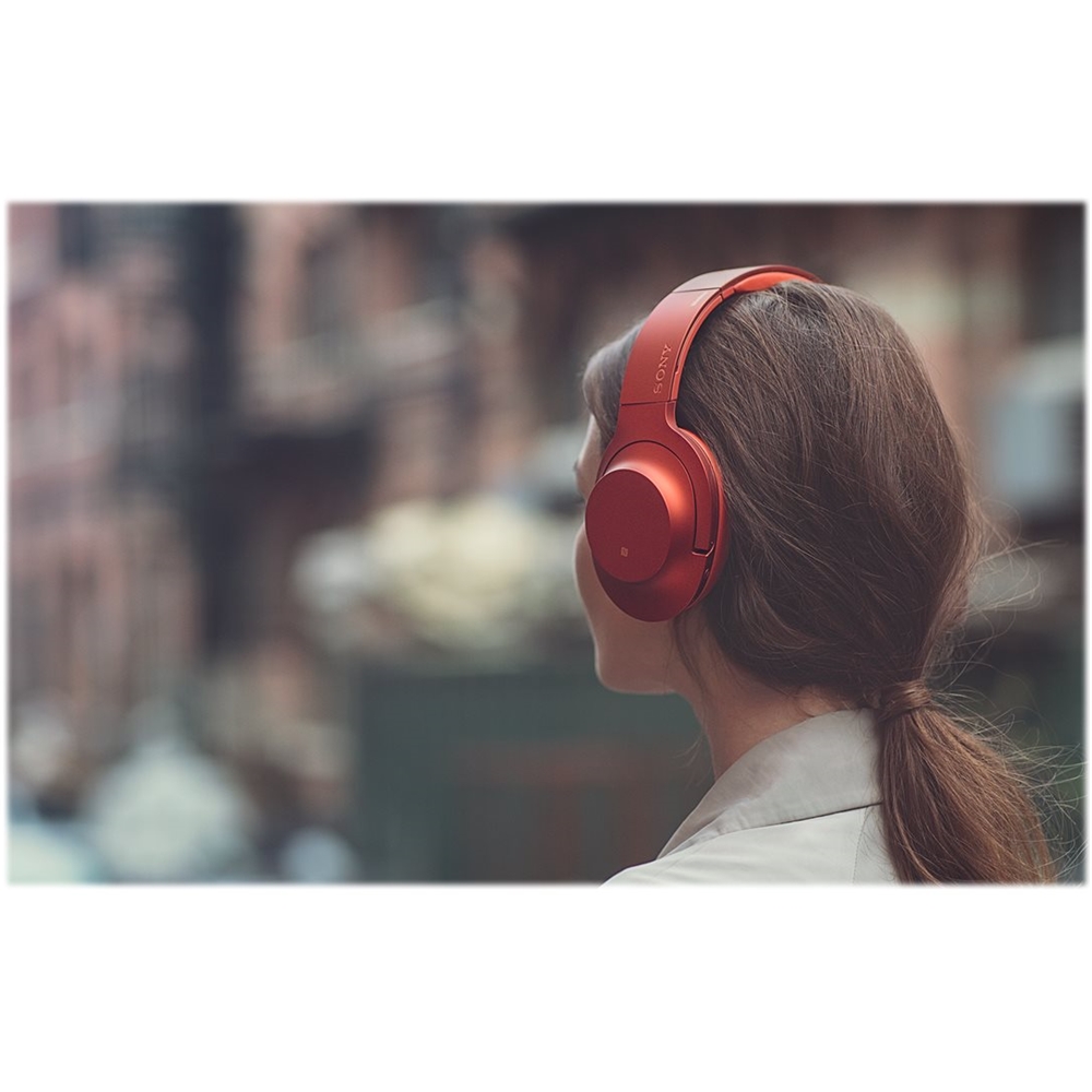 Best Buy: Sony h.ear MDR-100ABN Over-the-Ear Wireless Headphones Cinnabar  red MDR100ABN/R