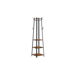Songmics Home - Freestanding Entryway Organizer with Hooks and Storage Shelves for Hats Shoes and Accessories - Brown