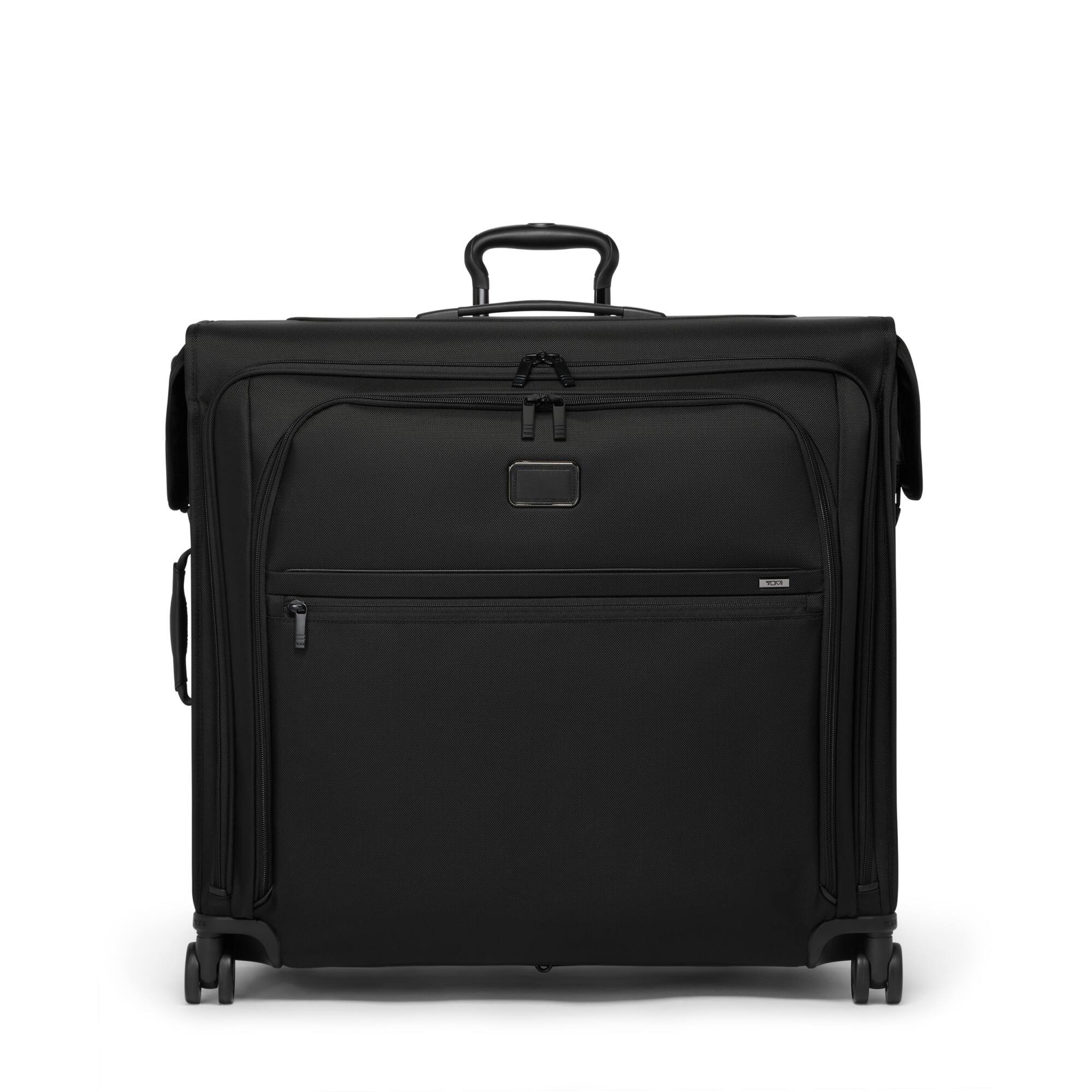 Front. TUMI - Alpha Large Garment Spinner Checked Bag - Black.