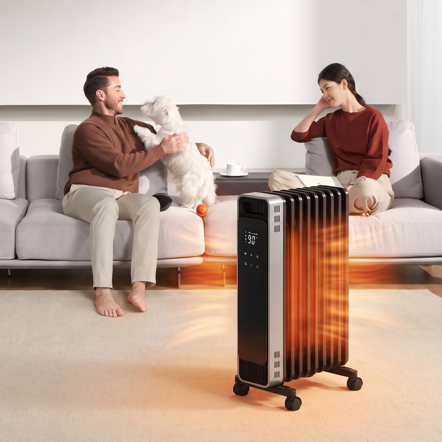 TMWINGS 1500W Oil Filled Radiator, Space Heater with Thermostat ...