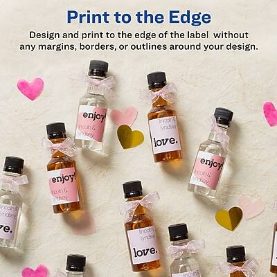 Print to the Edge  
Design and print to the edge of the label without any margins, borders, or outlines around your design.

enjoy  
Incoln key  
love.

enjoy  
Incoln key  
love.

enjoy  
Incoln key  
love.

enjoy  
Incoln key  
love.