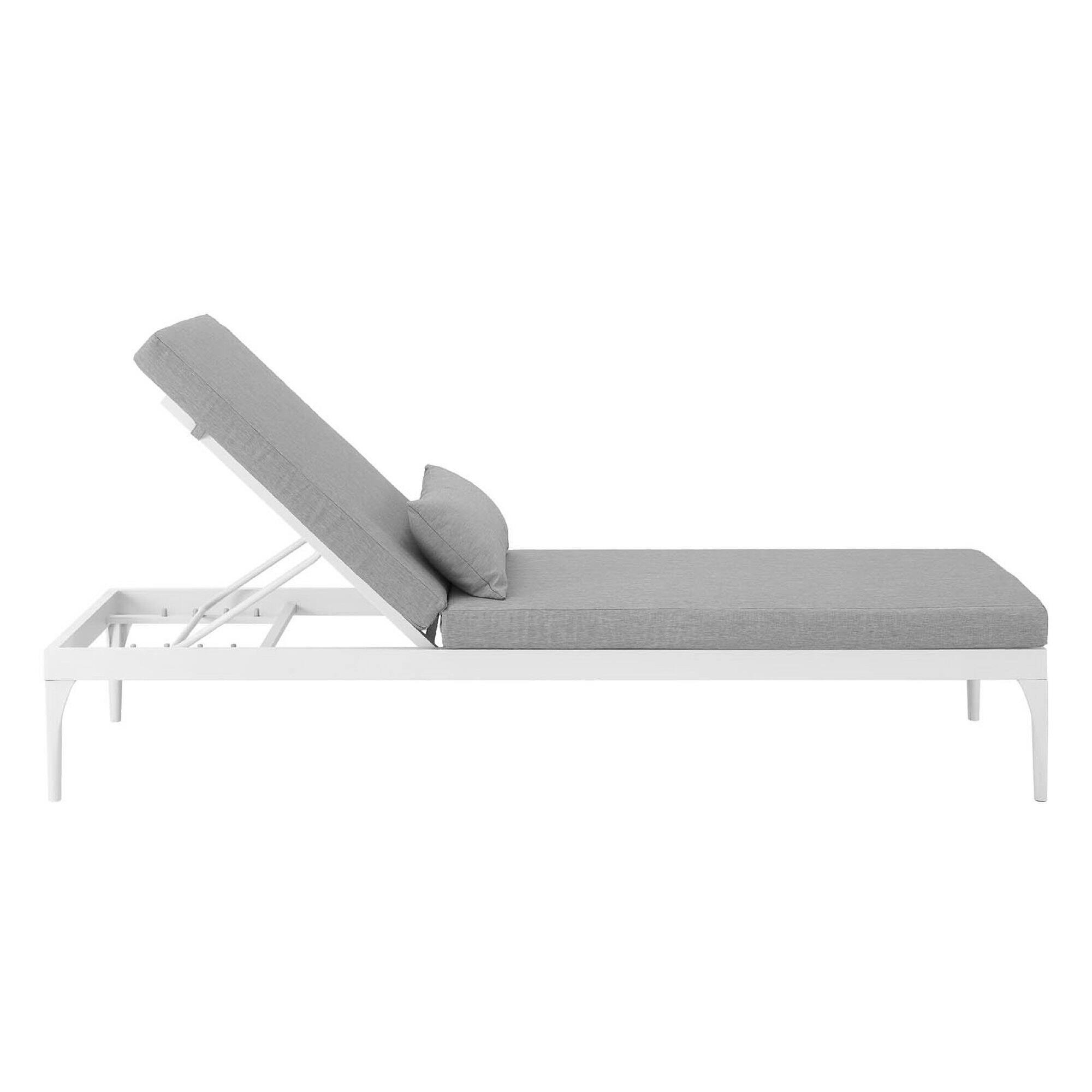 Left. Modway - Perspective Cushion Outdoor Patio Chaise Lounge Chair by Modway - White Gray.