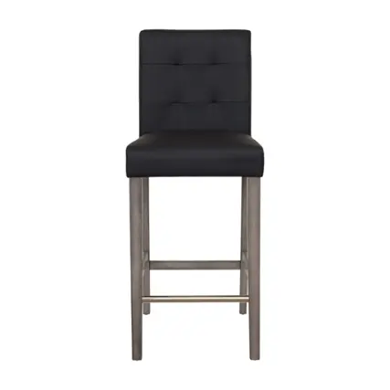 Front. CorLiving - Leila Fabric Bar Height Barstool - Graphite Black.