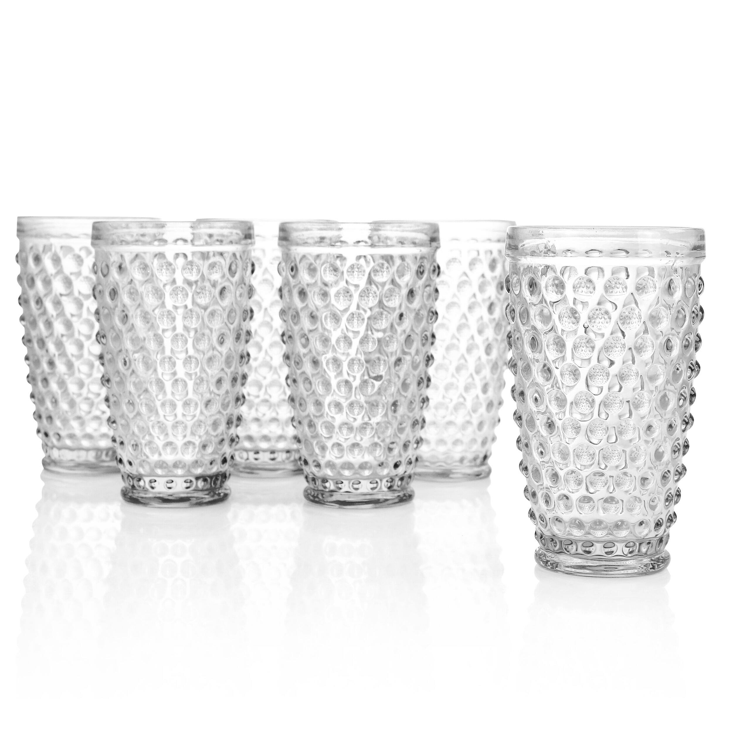 Alt View 1. Martha Stewart - Martha Stewart 6 Piece Hobnail Handmade Glass Tumbler Set in Clear - Clear.