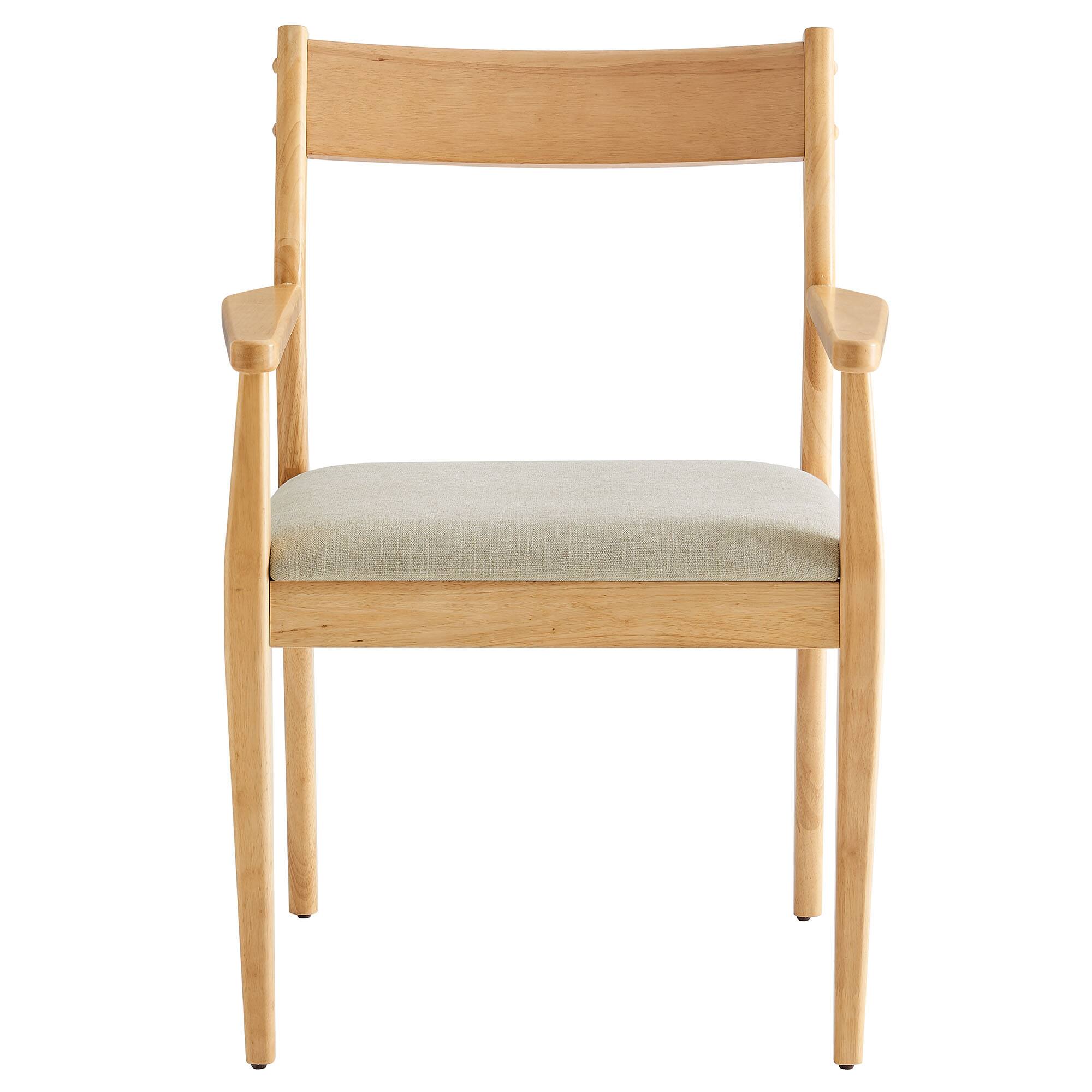 Alt View 5. Modway - Solara Dining Armchairs Set of 2 - Natural Heathered Weave Beige.