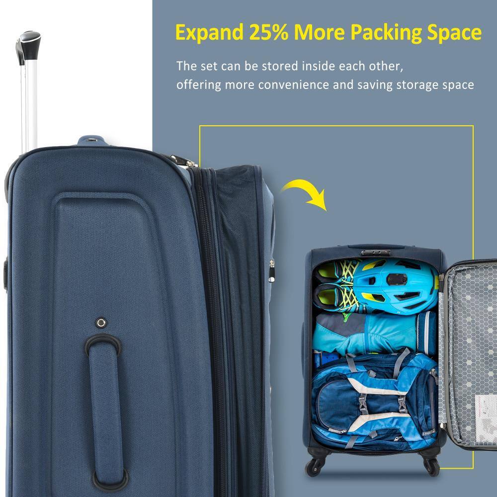 Expand 25% More Packing Space

The set can be stored inside each other, offering more convenience and saving storage space.