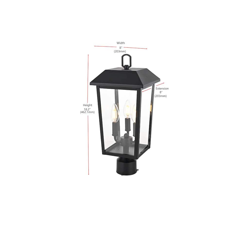 Elegant Lighting - Riggs 8 x 18 inch Outdoor Post Light - Black price history on PriceWatchPro