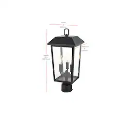 Elegant Lighting - Riggs 8 x 18 inch Outdoor Post Light - Black