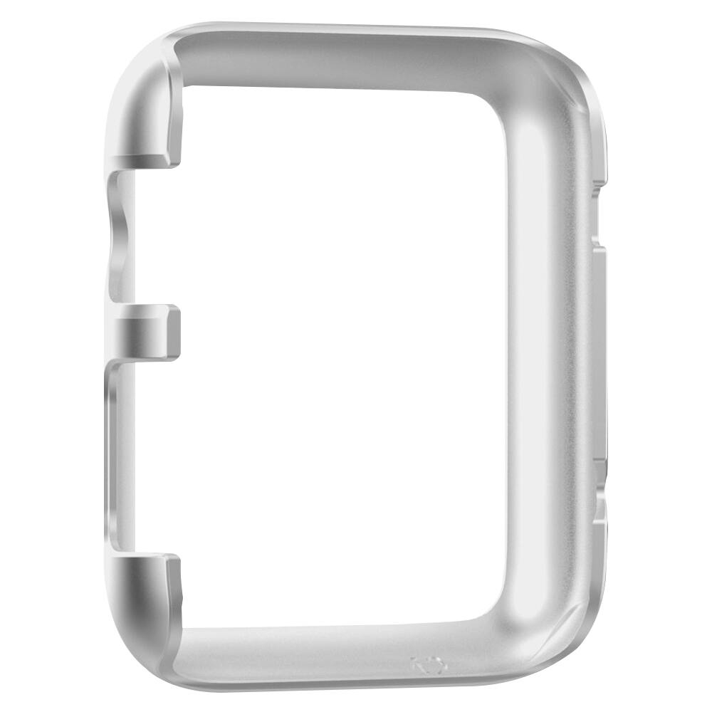 Angle. Spigen - Thin Fit Case Bumper for Apple Watch 42mm - Satin Silver.