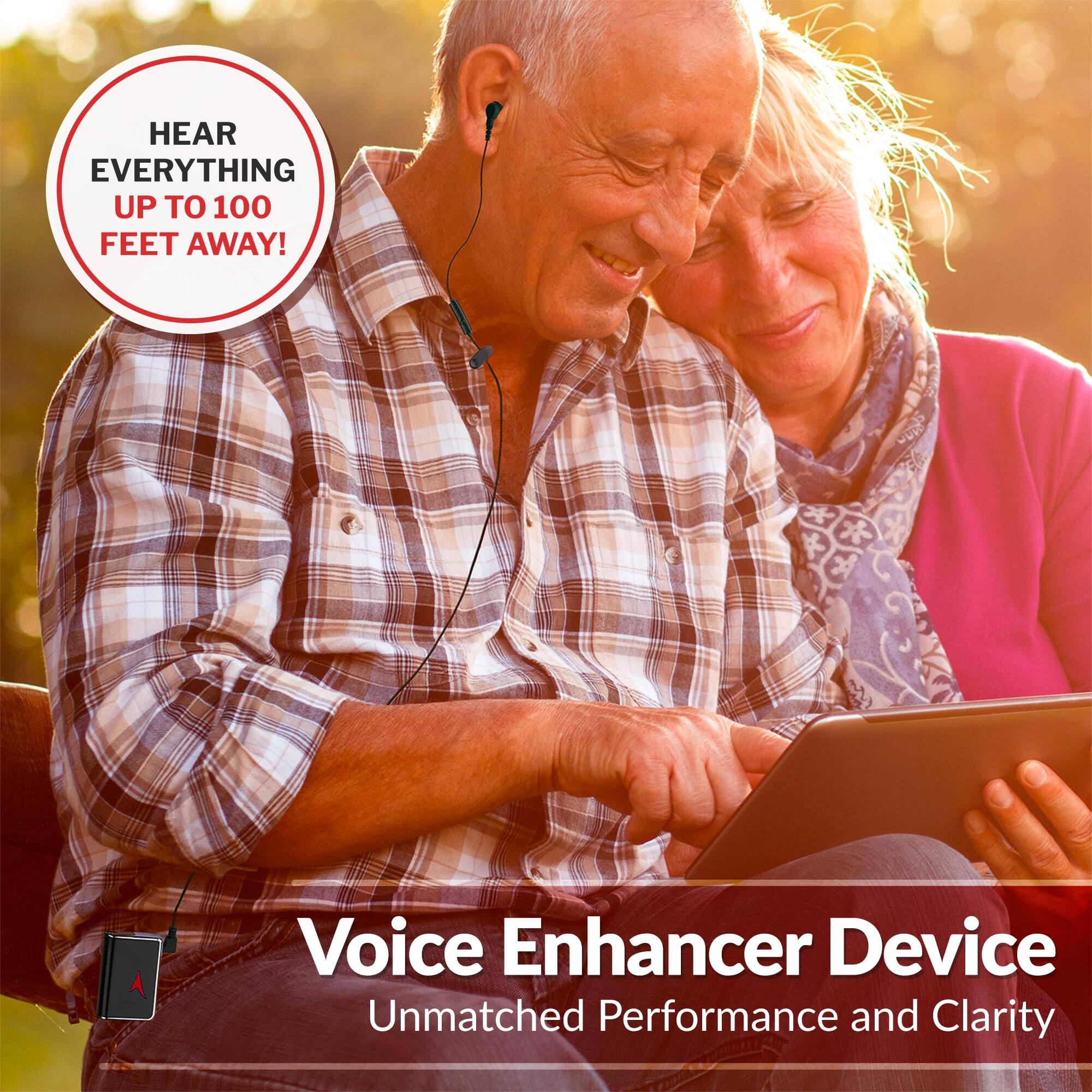 HEAR EVERYTHING UP TO 100 FEET AWAY!

Voice Enhancer Device  
Unmatched Performance and Clarity