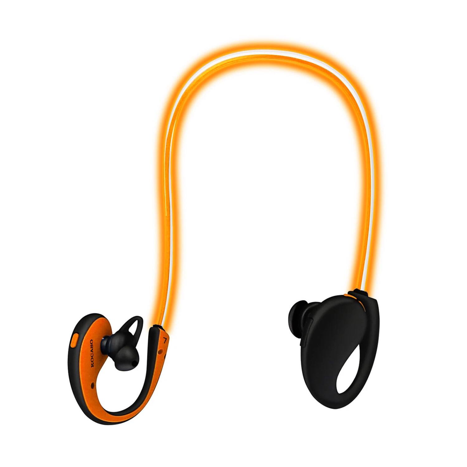 Front. Home Collection - Wireless Sport Headset with LED Neckband Orange - Orange.