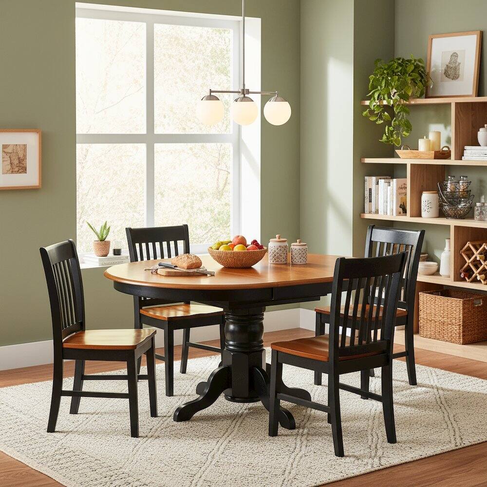 Alt View 2. FurniFact - 5 Piece Dining Set - Brown.