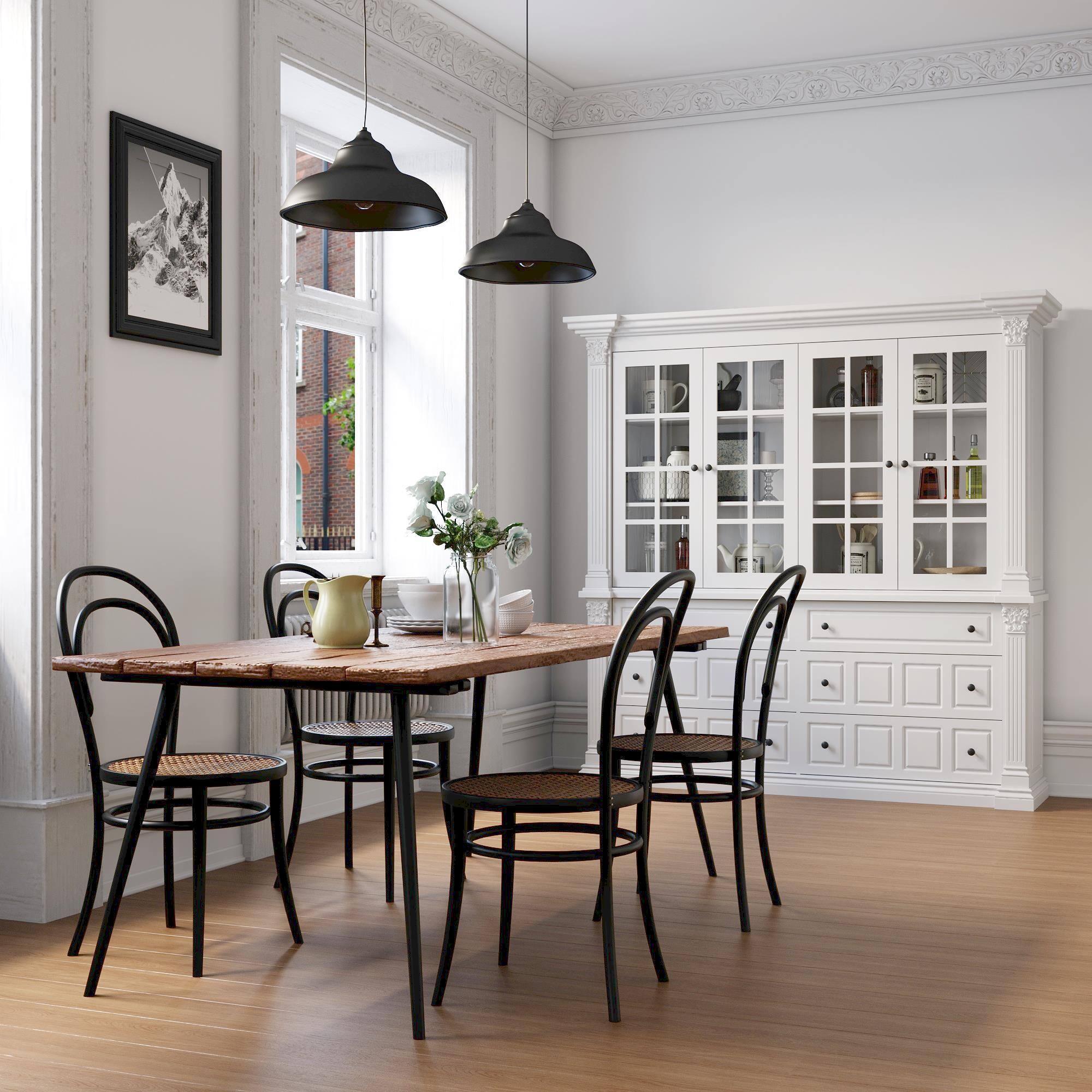 Alt View 9. FUFU & GAGA - Extra Large Display Cabinet with Glass Doors and Roman Column Design for Living Room Dining Room Storage - White.