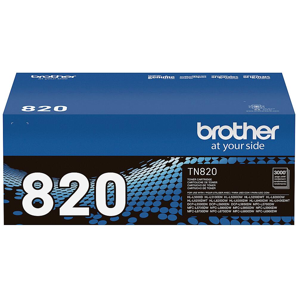 Front. Brother - TN-820 Toner Cartridge - Black.
