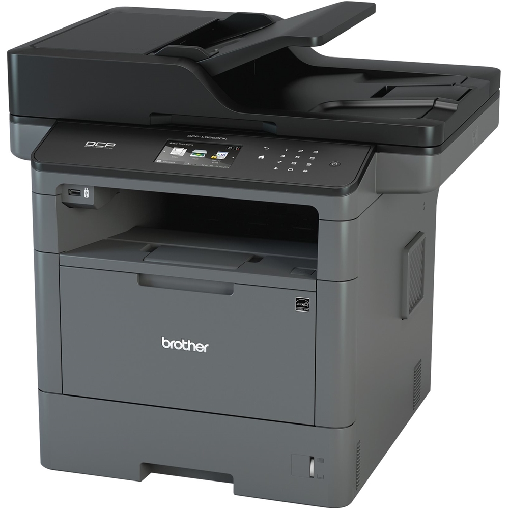 Angle View: Brother - DCP-L5650DN Black-and-White All-In-One Laser Printer - Black/Gray