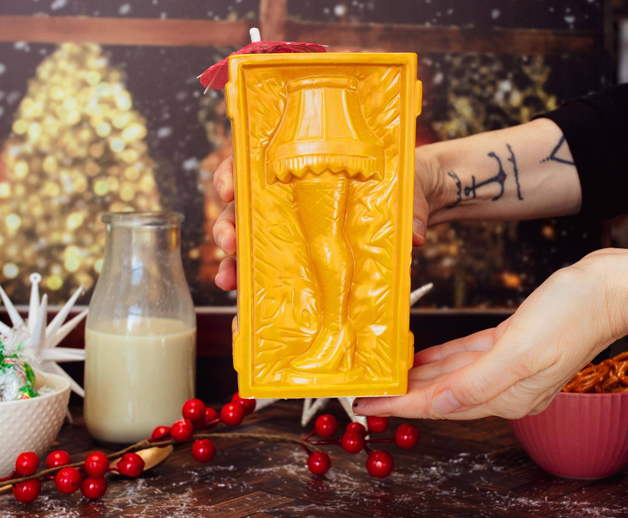 Alt View 4. ThinkGeek - Geeki Tikis A Christmas Story Leg Lamp Ceramic Mug | Holds 30 Ounces - Brown.