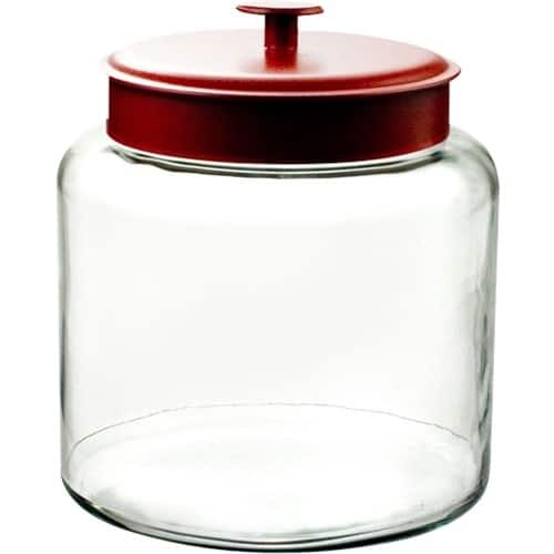 Angle. Anchor - 1.5 Gallons Montana Jar - Red/clear.