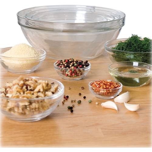 Luminarc Stackable 10-Piece Glass Mixing Bowl Set, Clear