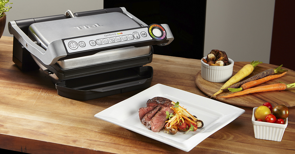 Best Buy: T-Fal OPTIGRILL+ Electric Grill Stainless steel/Black