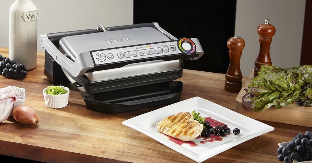 Alt View 12. T-Fal - OPTIGRILL+ Electric Grill - Stainless steel/Black.