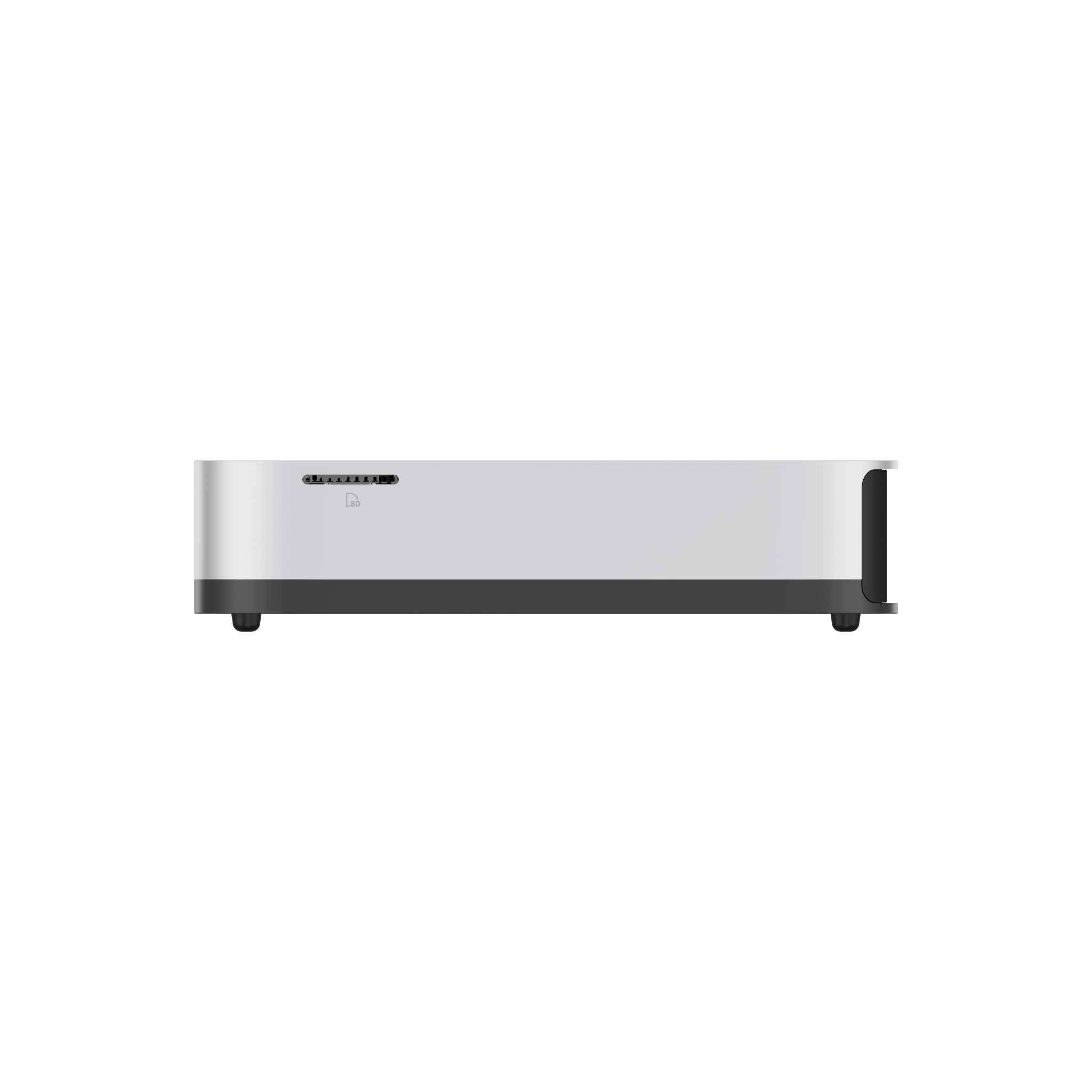 Left. Minisforum - AI X1 Pro-370 Mini PC, 32GB RAM + 1TB SSD, AMD Ryzen AI 9 HX 370, AMD Radeon 890M, DP 2.0, OCuLink, Copilot AI - Silver.