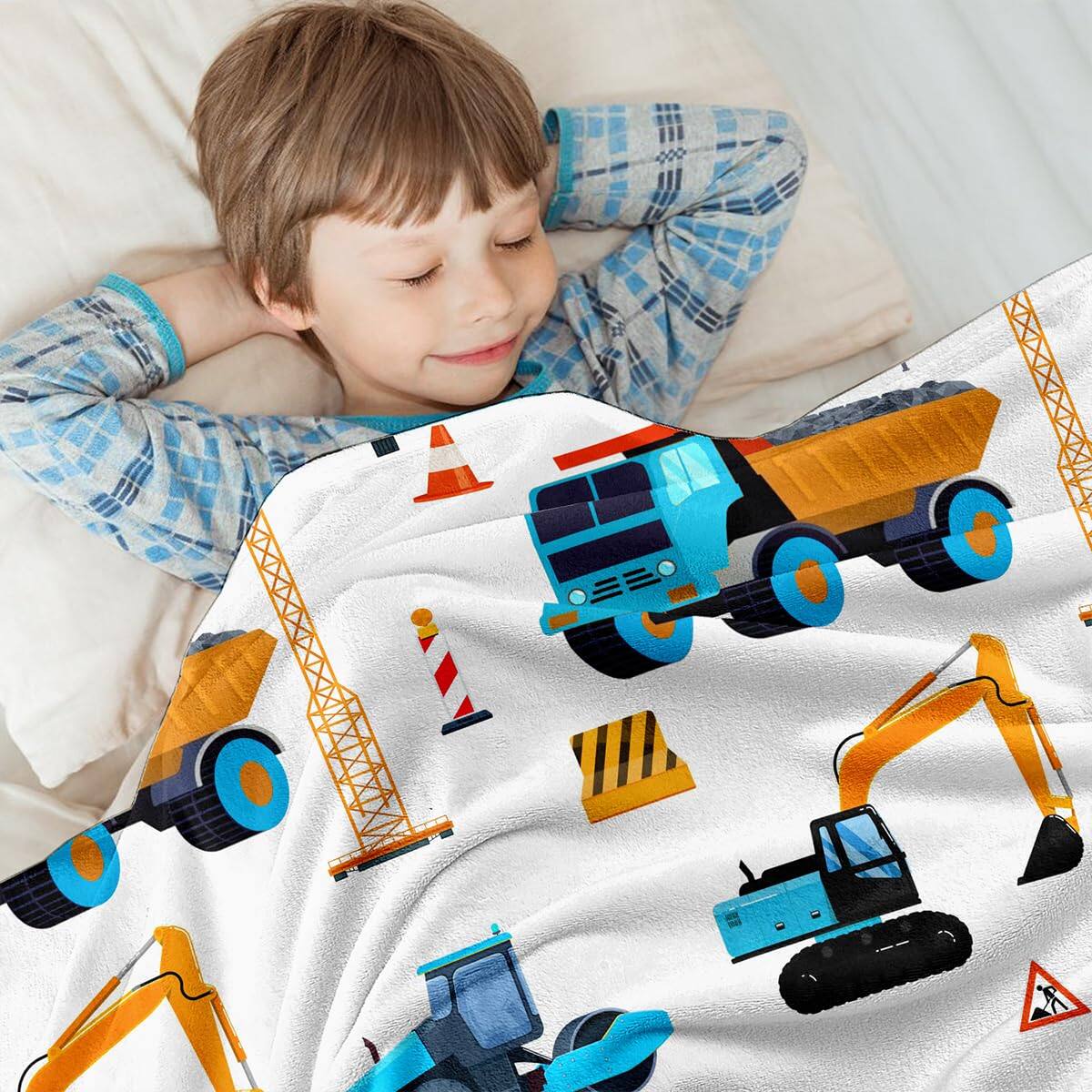 Alt View 1. Pacoar Cade - Construction Truck Blankets For And Cute Blanket Sofa Couch Bed Teens Birthday Choice. 【Material and Size】: High - Wildflower-50x60.