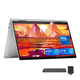 HP - Envy x360 2-in-1 14" FHD IPS Touch Laptop,Intel 5 120U,8GB RAM,1TB SSD+1TB Docking Station Set,Win 11 - Silver