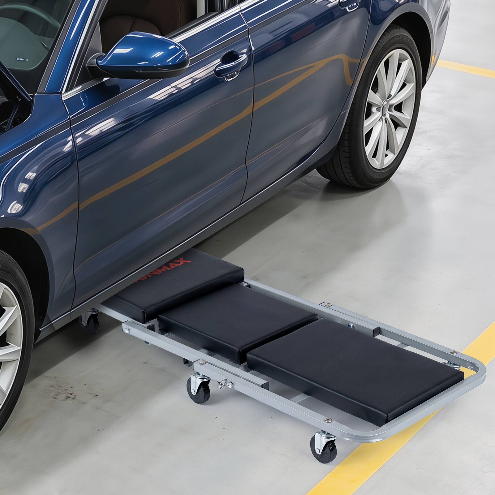 Alt View 1. Costway - Ironmax 40" 2-in-1 Mechanic Creeper & Z-Seat with 6 Swivel Casters, Locking Pin, Thick Pad - Black and Gray.