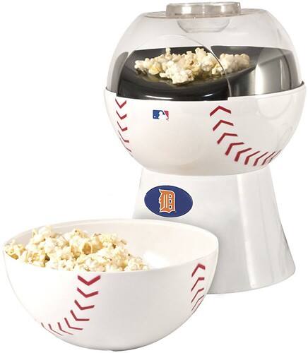 Angle Standard. Pangea Brands - Detroit Tigers Popcorn Maker - White.