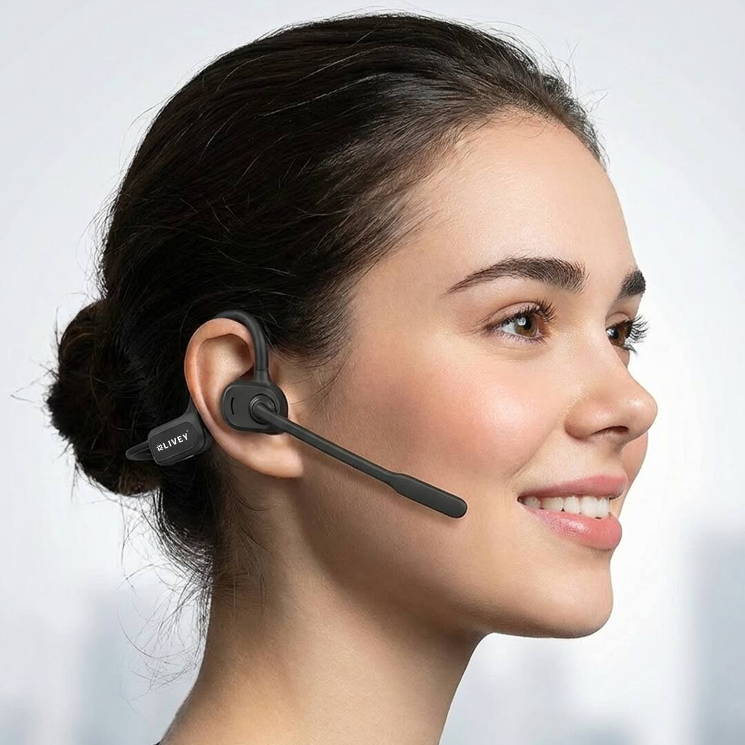 Alt View 2. LIVEY - OpenEar 750BT Wireless Bluetooth Headset with Environment Noise Cancellation.