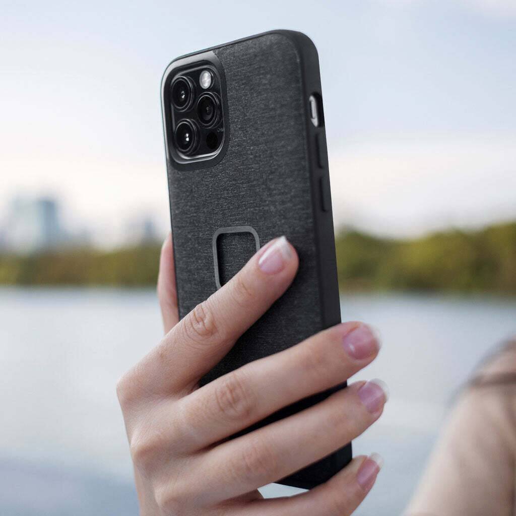 Angle. Peak Design - Peak Design Mobile Everyday Case iPhone 14 - Charcoal Gray - Charcoal Gray.