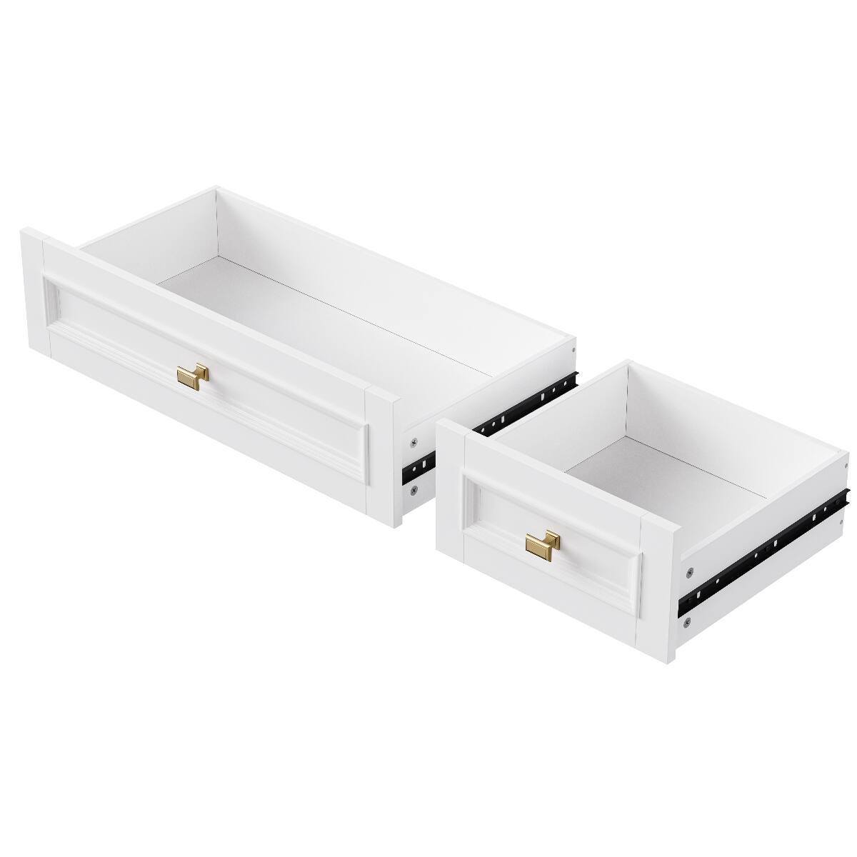 Alt View 7. Loheer - Loheer 52 inch kitchen island with drop leaf white rolling kitchen cart with spice rack - White.