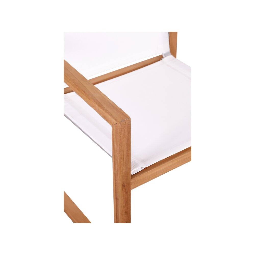 Alt View 1. Meridian Furniture - Tulum Off White Water Resistant Fabric Outdoor Patio Dining Arm Chair - Off White Water Resistant Fabric.